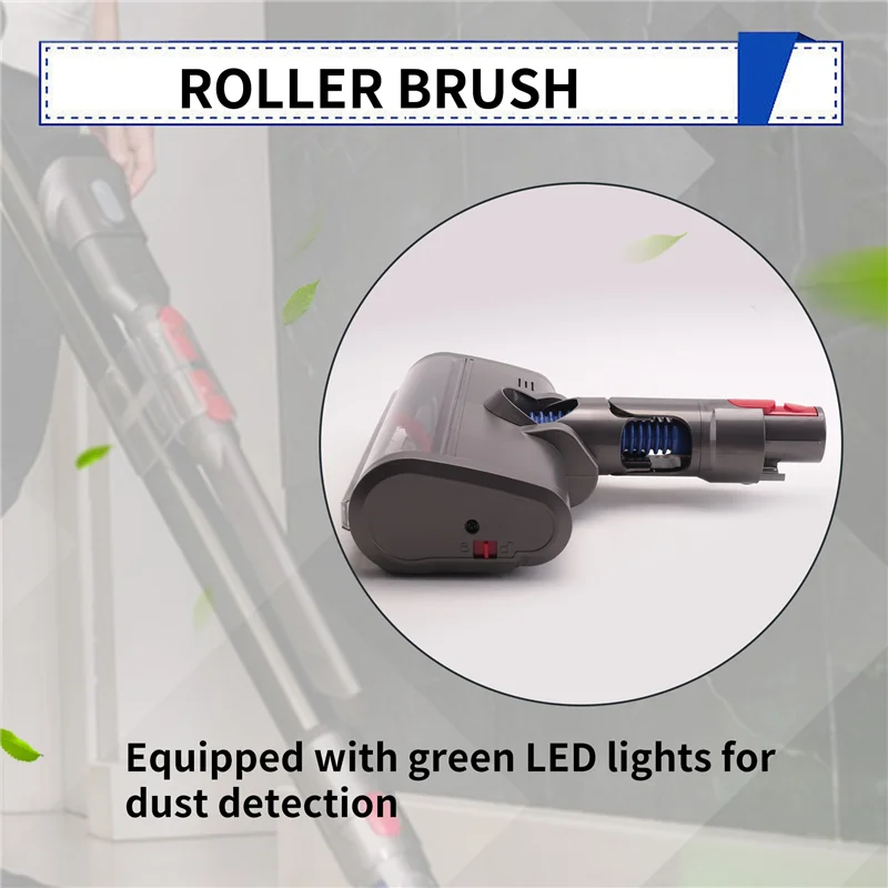 

2025 Newbrush For Dyson V7 V8 V10 V11 V15 Vacuum Cleaner Floor Brush Head With Green LED Lights For Carpets And Hard Floors