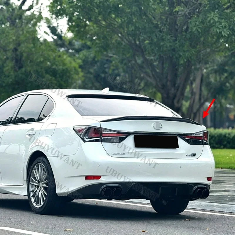 

For LEXUS GS GS200 GS300 GS450h GS350 GS-F GS200t 12-17 High-Kick Rear Deck Spoiler Lid Tail Fin Carbon Fiber