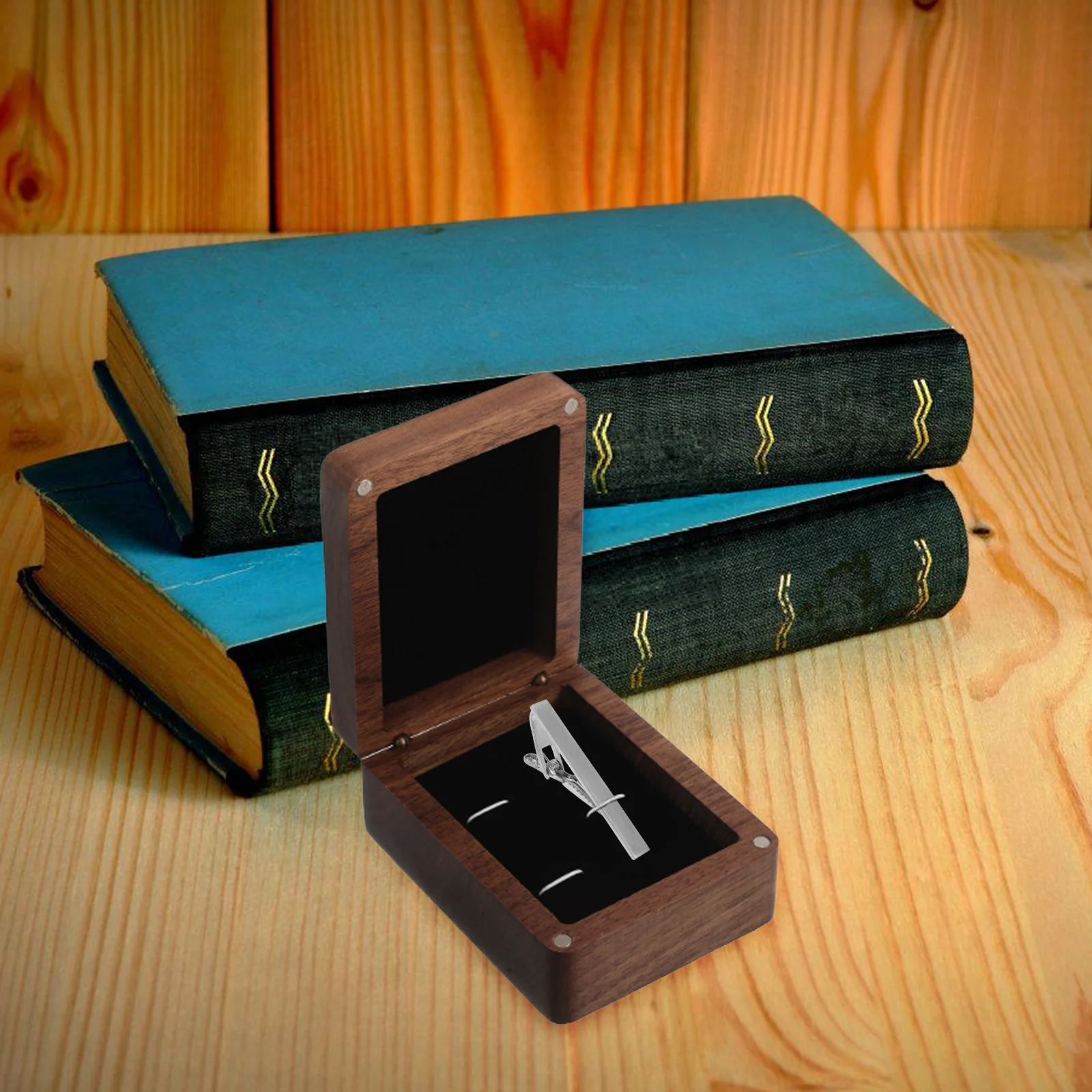 

Запонки из черного ореха, зажим для галстука, коробка для хранения, портативный деревянный органайзер, витрина для ювелирных изделий, дорожные деловые мужские аксессуары