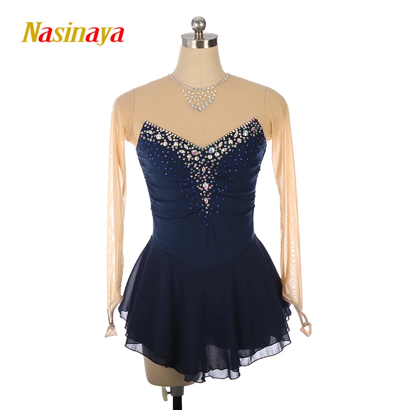 Women's Children's Rhythmic Gymnastics Dance Performance Long Sleeved Dress Figure Skating Competition Training V-neck Dress