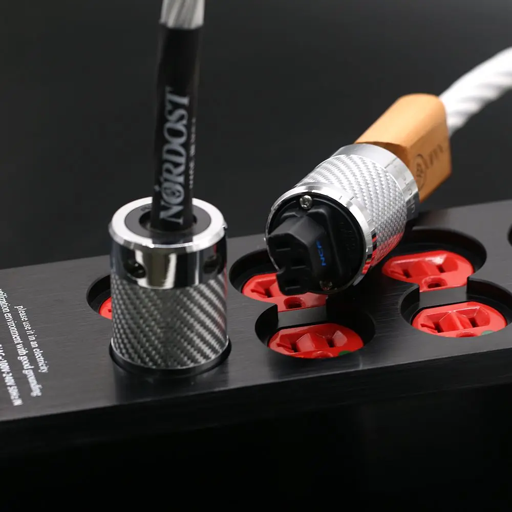 Originele Nordost Odin2 7n Verzilverde Vlaggenschip Voedingskabel 7 15awg Massive Kern Geleiders Met Furutech Koolstofvezel Ncf