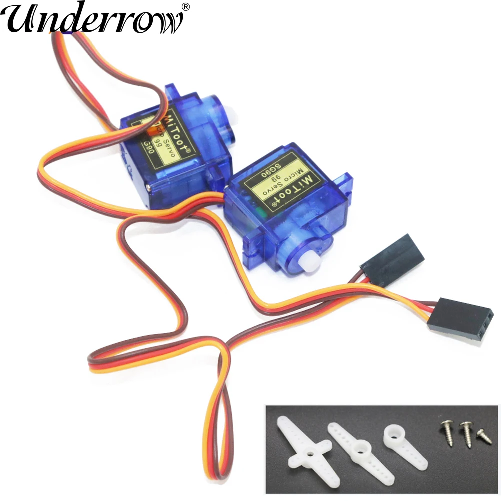 1/2 pz nuovo Mitoot Rc Mini Micro 9g 1.6KG SG90 Servo con accessori per RC 250 450 elicottero aereo auto barca per Arduino
