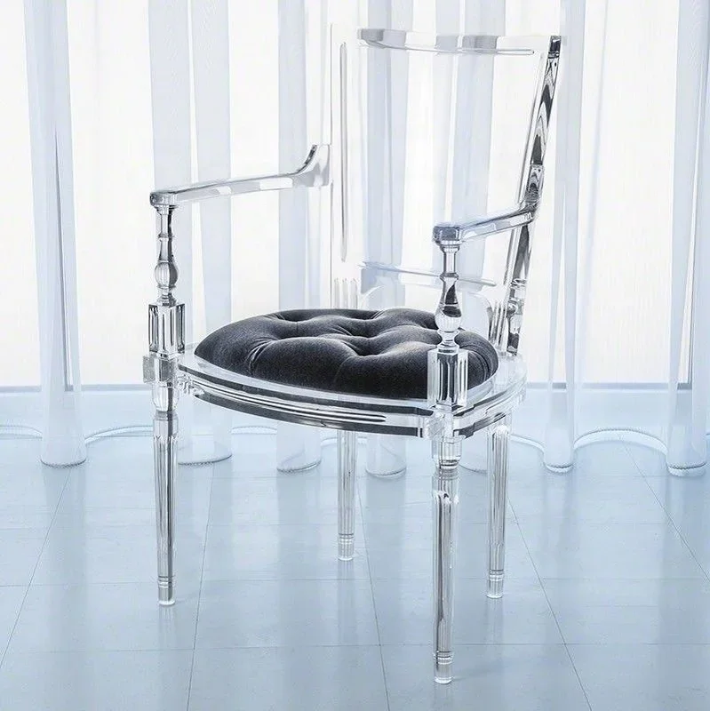 for Clear crystal acrylic living room dining chair with cushion