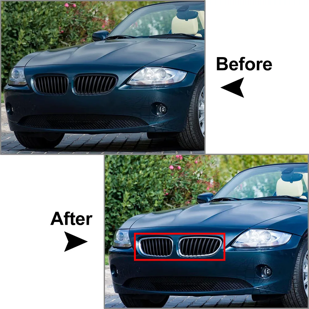 1 Pair Front Bumper Kidney Grille For BMW Z4 E85 E86 Coupe Convertible 2003-2008 view 2
