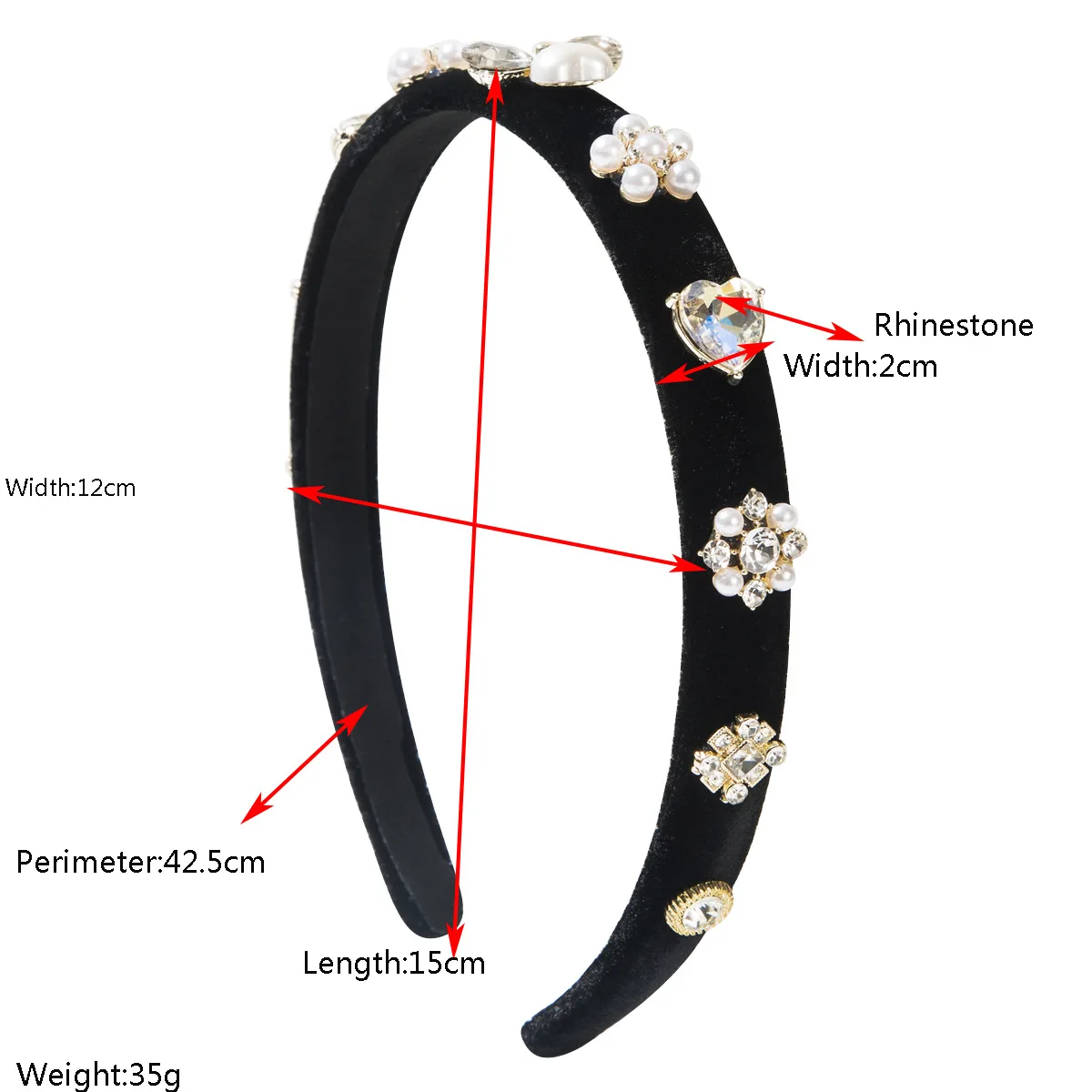 New Fashion Baroque Elegant Headband Vintage Diamond-encrusted Pearl Love Premium Celebrity Lady Hair Accessories