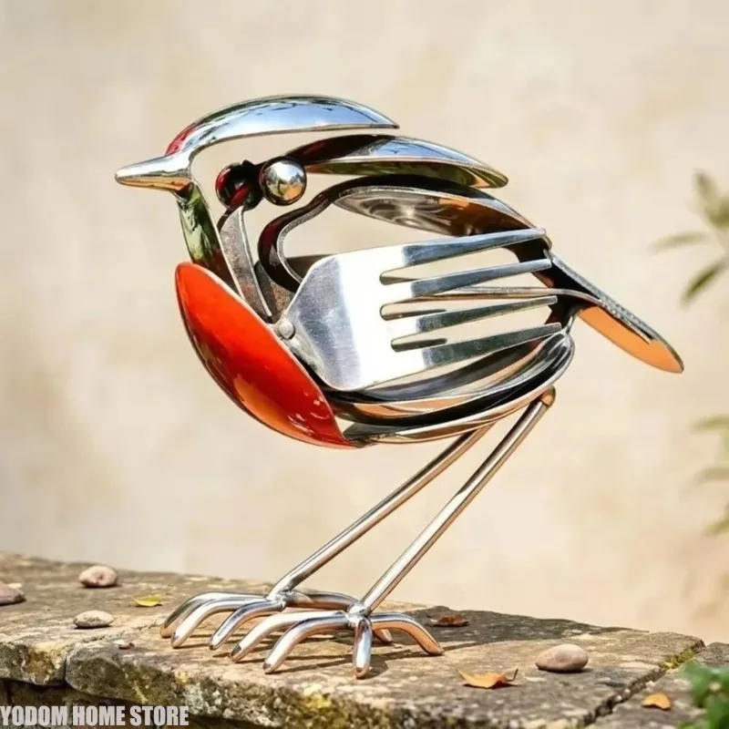 Gifts Handmade Robin Metal Art Sculpture Mockingbird Metal Desktop Small Ornament Ornament Robin Statue Home Decor Figurines