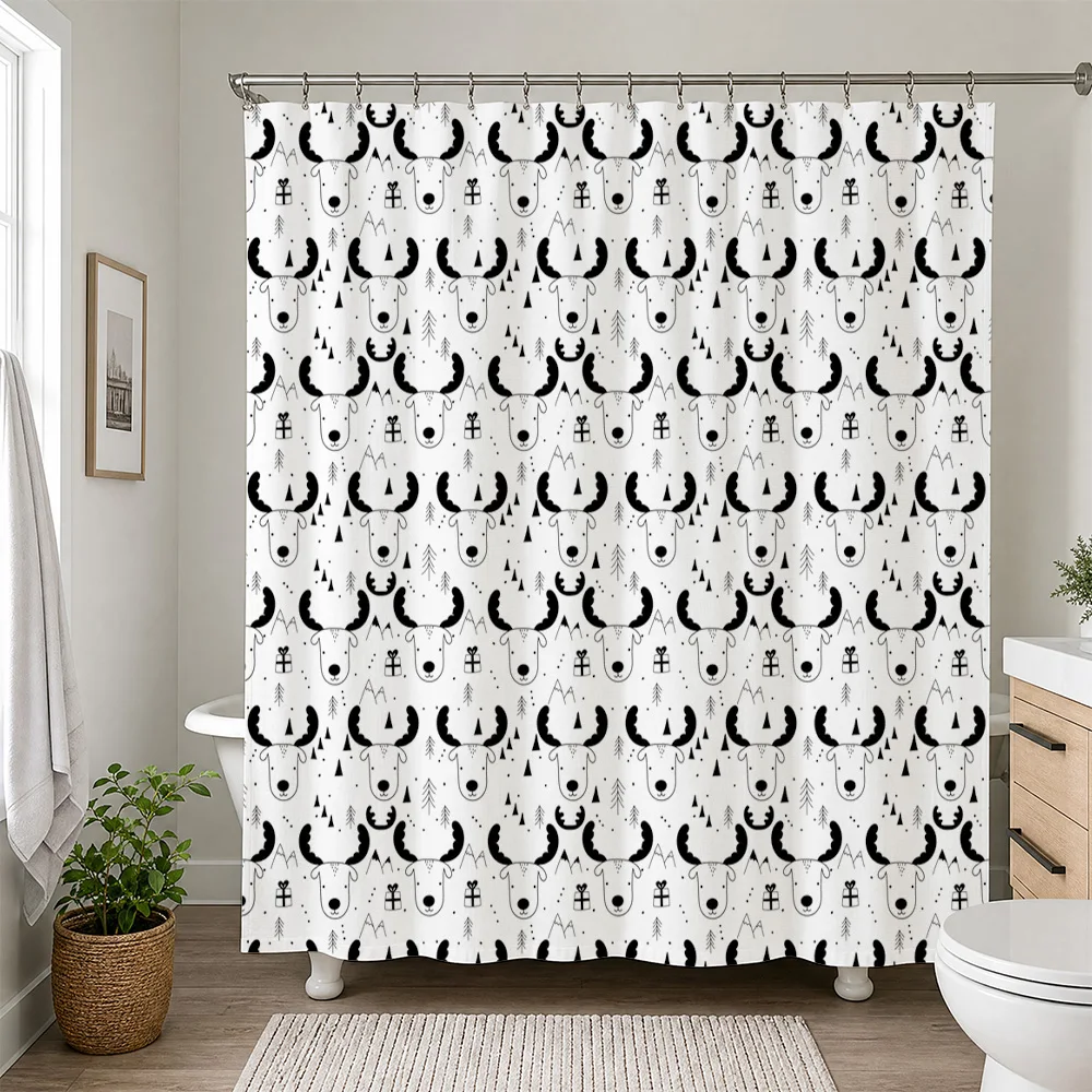 Waterproof Shower Curtain Woodland Forest Mask Pattern Bathroom Decor Liner Novelty Bohemian Shower Curtain for Modern Bathroom