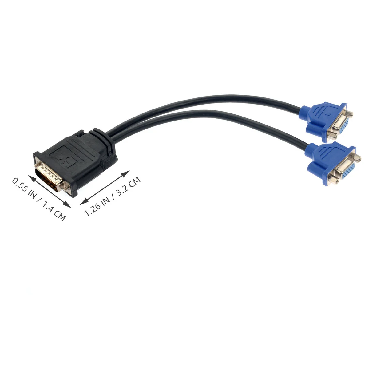 

Dual Vga Output Y Splitter Cable -59 59-Pin Male to 2 Vga Female Adapter for Compatible Displays Black and Blue