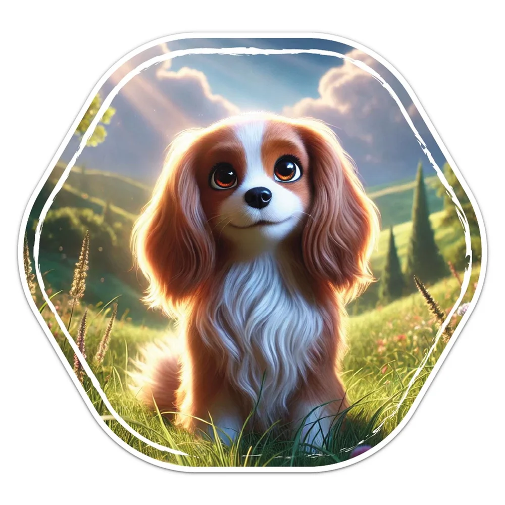 Sweet Cavalier King Charles Spaniel Dog Vinyl Car Sticker Self Adhesive Decal for Car Body and Laptop Car Accessories