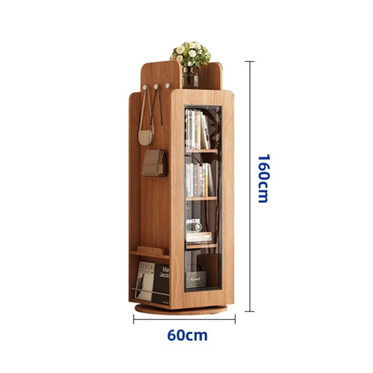 Log with door magazine picture book rack floor corner vertical cabinet living room display cabinet