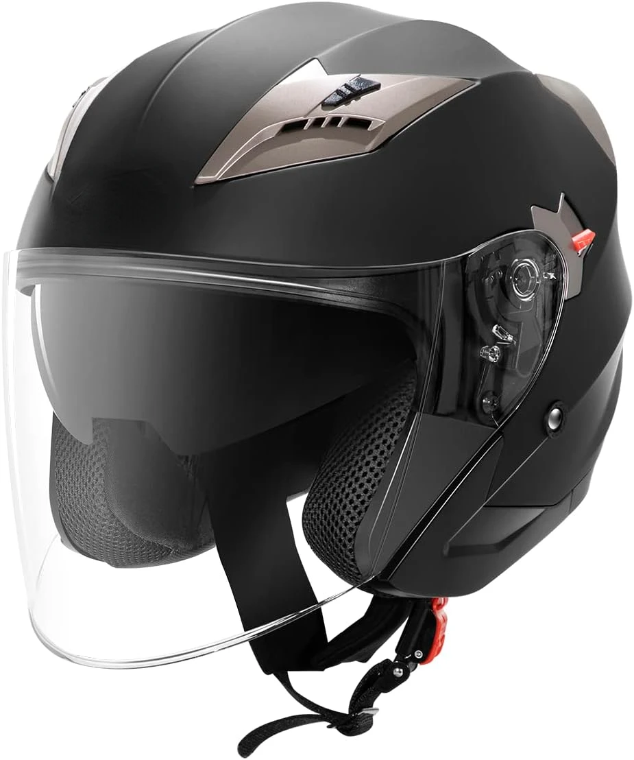 

Helmet Motorcycle Open Face Helmet YM-627 Moped Scooter DOT 3/4 Half Helmet for Men Women