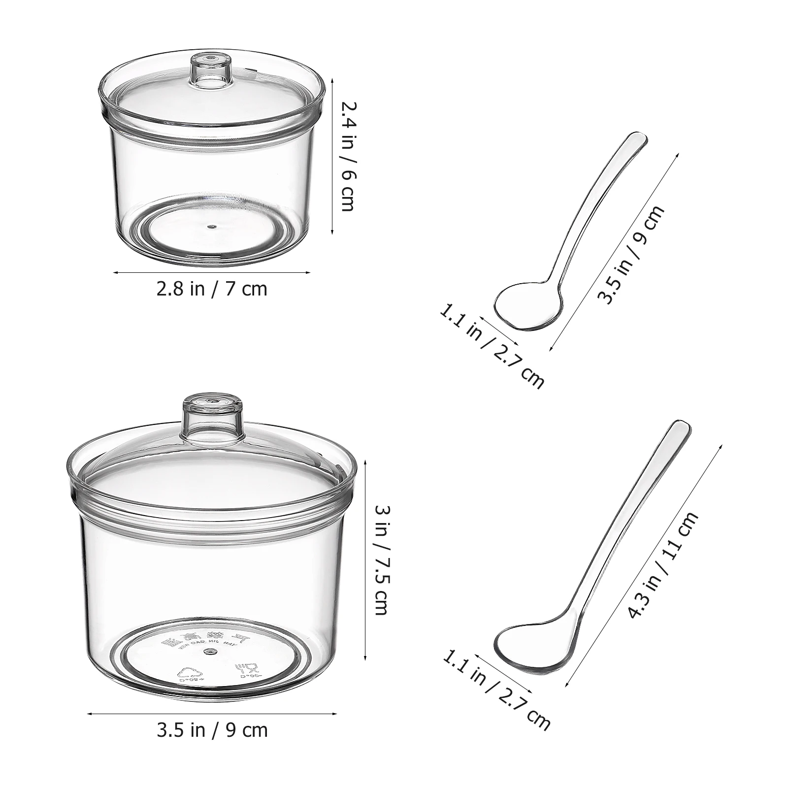 

2 set Acrylic Seasoning Box Large Small Salt Pepper Sugar Container Kitchen Supplies Spice Jar Condiment Dispenser Set