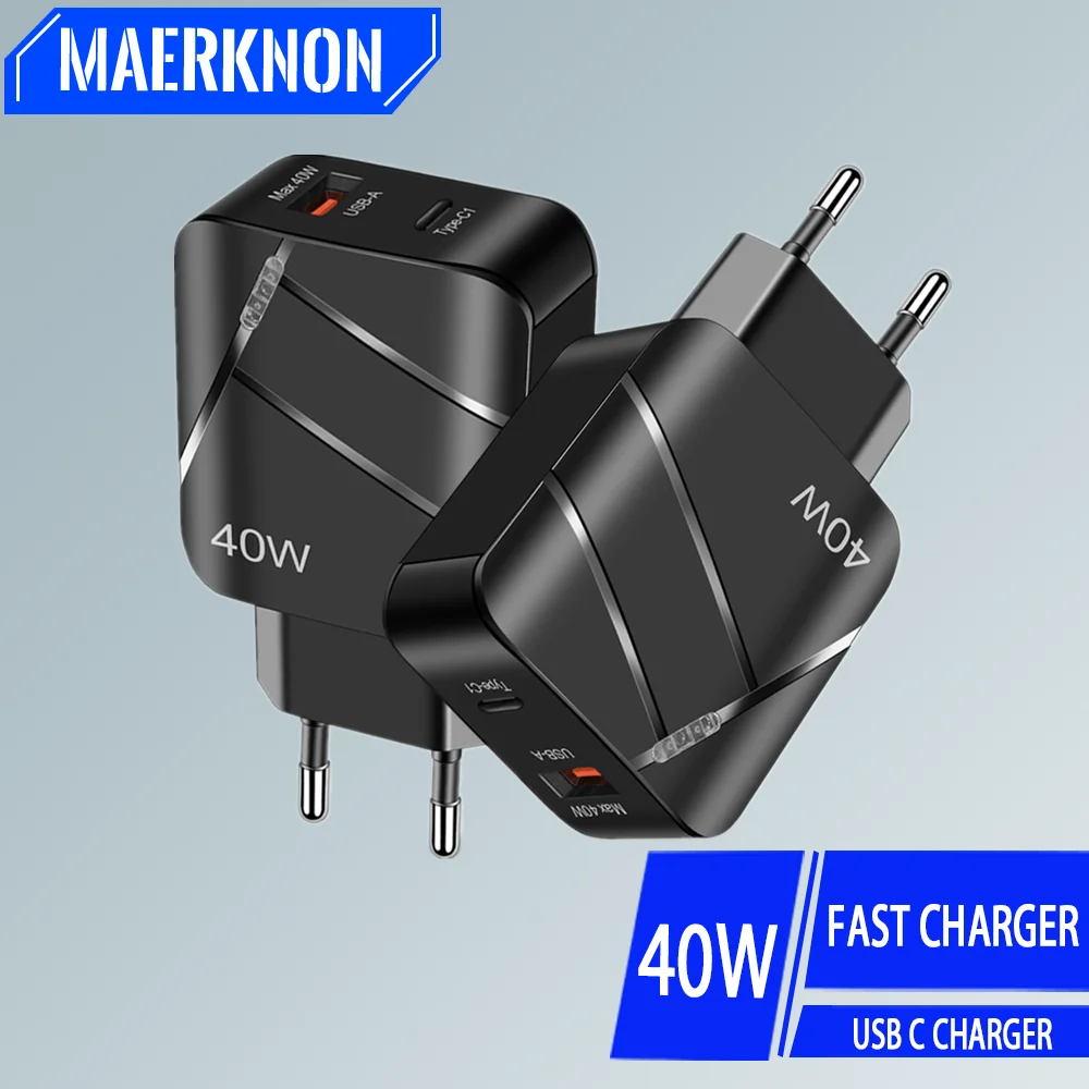 

Зарядное устройство PD 40 Вт с USB-портом для быстрой зарядки, зарядное устройство типа C для Xiaomi 12, Samsung, Iphone 14, 15 Pro, Huawei, OPPO, Oneplus, адаптер