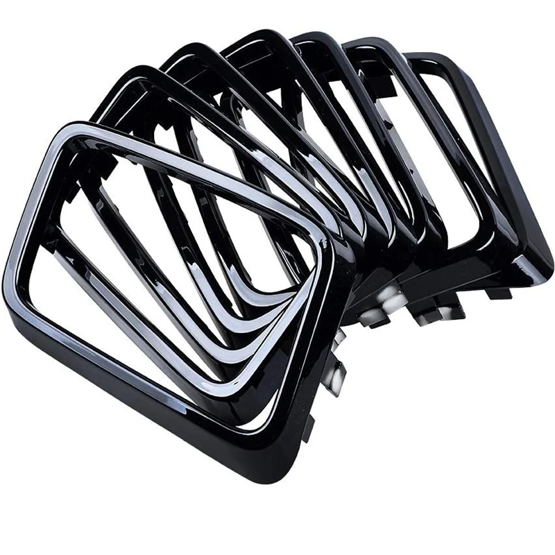 7Pcs Glossy Black Front Grille Inserts Cover Trim Kit Grill Ring For Jeep Grand Cherokee 2017 2018 2019 2020