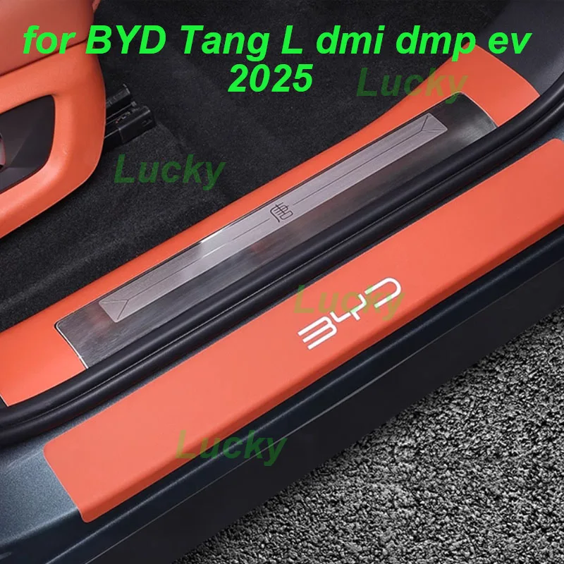 

Car Threshold Bar Leather Cover for BYD Tang L 2025 Welcome Pedal Scuff Plate Anti-scratch Stickers Exterior Accessories
