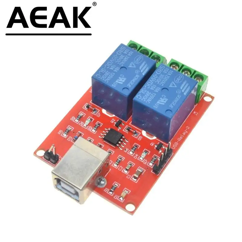 2 Channel USB Relay Module Programmable Computer Control For Smart Home DC 5V AEAK