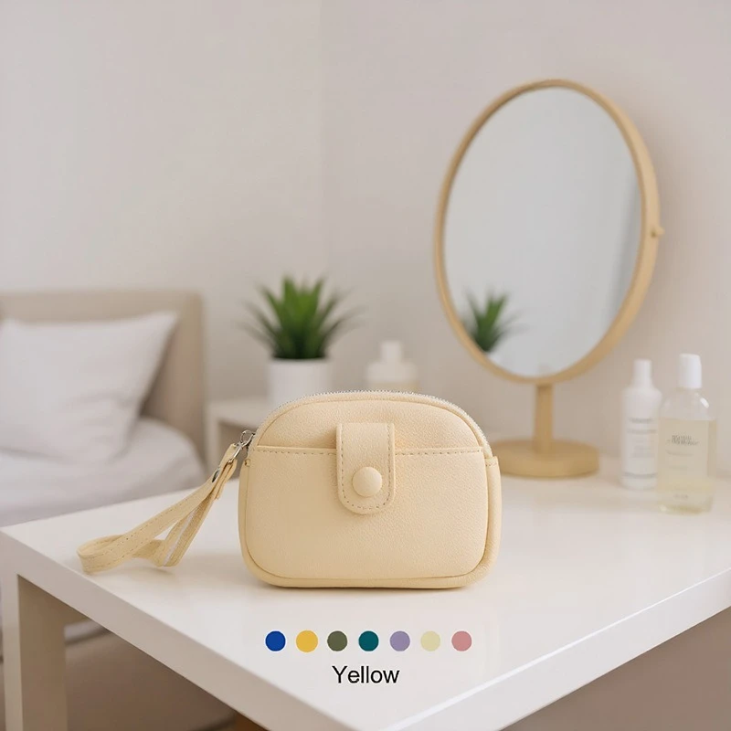 Vintage PU Leather Crossbody Bag For Women Oval Small Shoulder Purse Snap Front Pocket Zipper Closure Daily Casual Mini Handbag