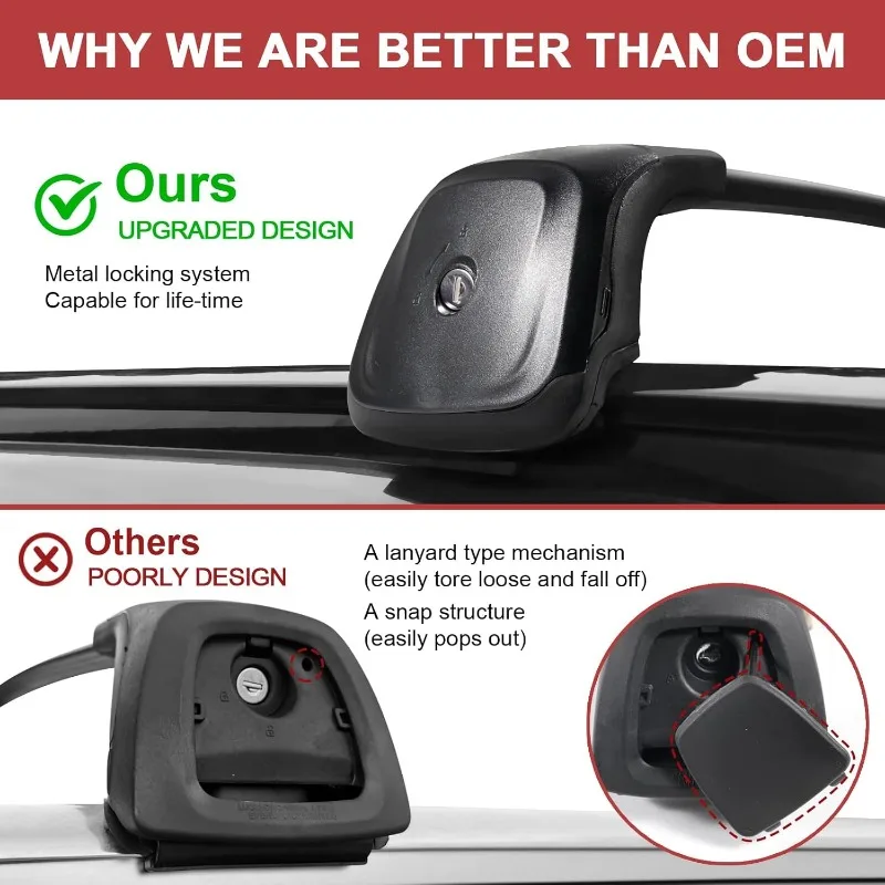 قضبان متقاطعة لرف السقف بوزن 260 رطل متوافقة مع Hyundai Palisade 2019-2025 SE SEL XRT الخط المحدود