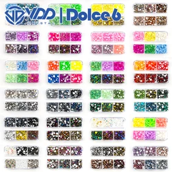 VDD Mix Size SS6-SS20 6 Grid Box Glass Crystal Rhinestones Flatback Glitter Stones For DIY Crafts Decoration Nail Art Accessorie