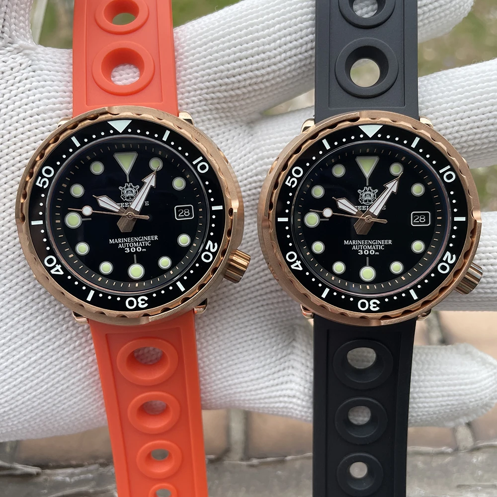 STEELDIVE Men Diver Watch 47.5mm Bronze Tuna Automatic Mechanical Wristwatch Military 30ATM Waterproof Luminous Sapphire NH35