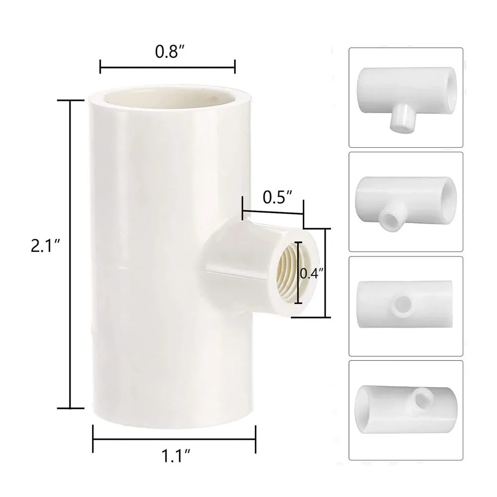 Chicken Waterer PVC Tee Fittings, PVC Tee Fittings For Threaded Poultry Nipples Chicken Water Drinker And Feeder Cups