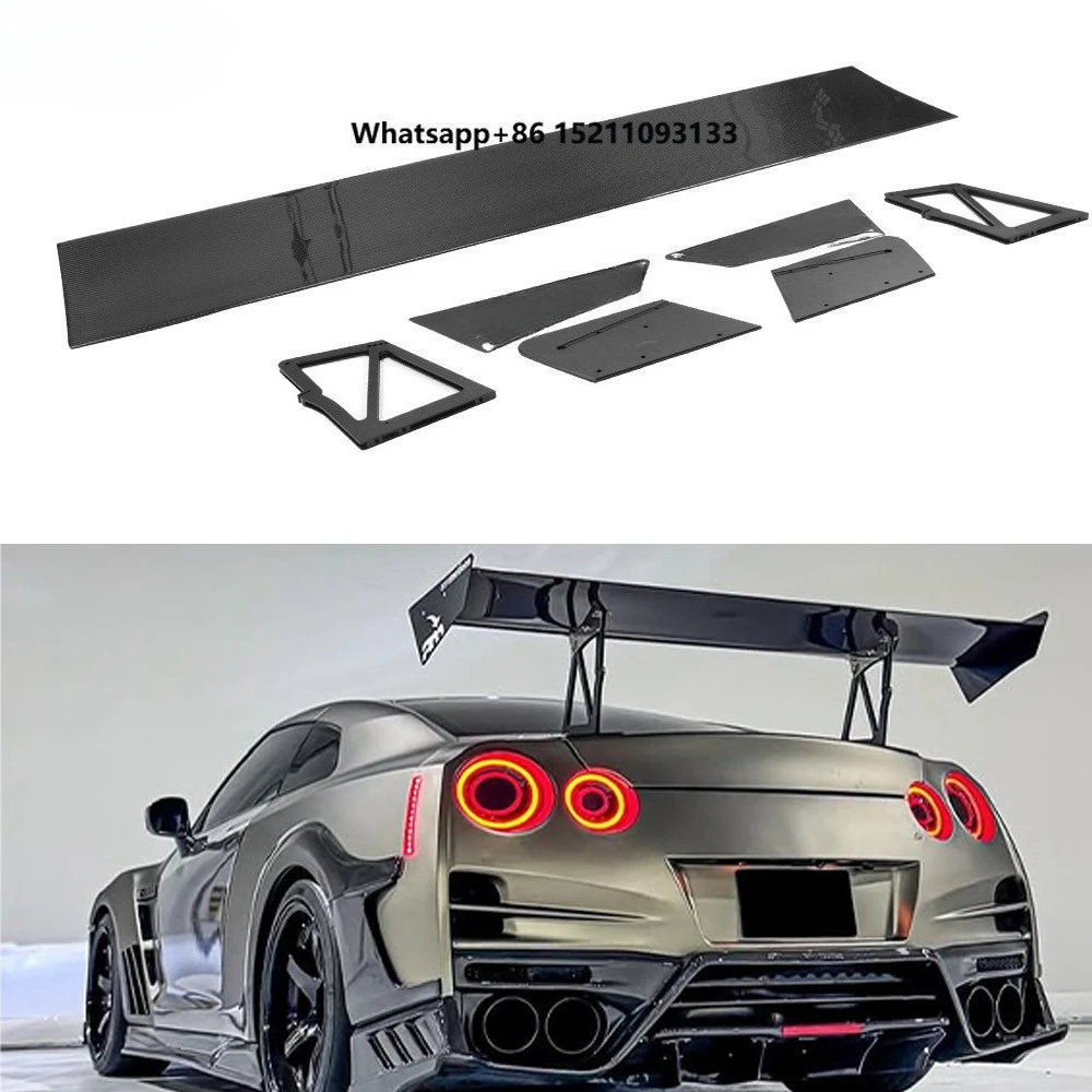 For Nissan GTR R35 Sports Car Real Carbon Fiber Rear Spoiler Trunk Wing