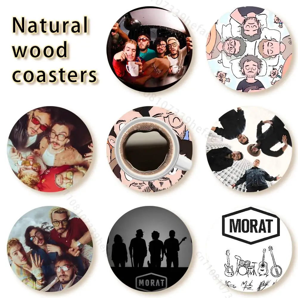

M-Morat Band wooden anti-slip coasters suitable for home office and theme party decoration