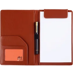 New PU Leather A5 File Folder Clipboard Document Clip Business Meeting Contract Clamp Writing Pad Office School Supply 2024