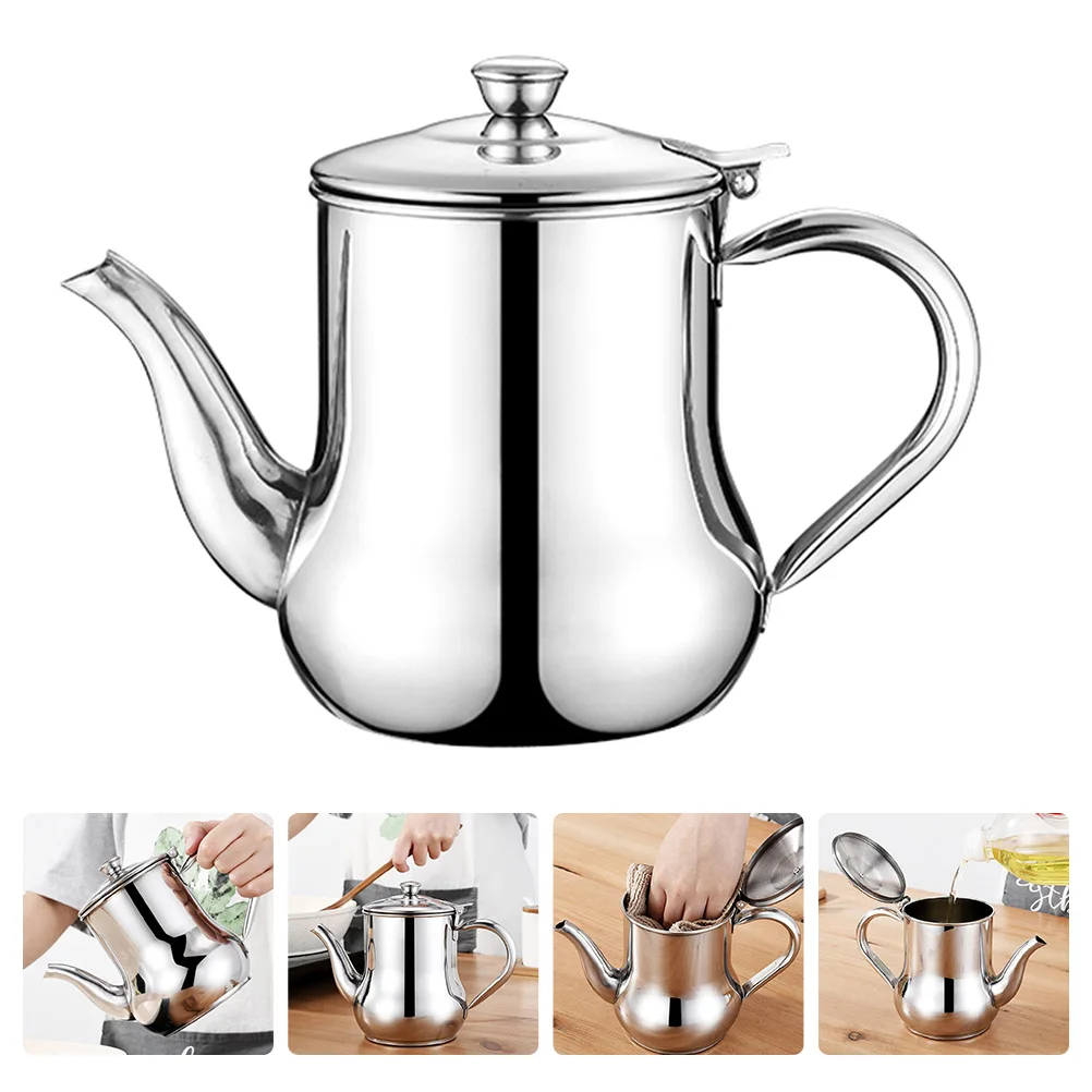 

1362Ml Stainless Steel Oil Bottle Large Capacity Extra Long Spout Oil Dispenser With Filter For Kitchen Sauce Vinegar Wine