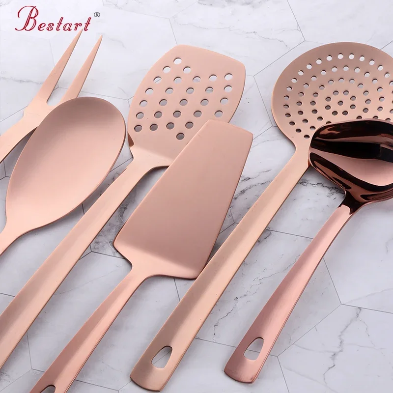 12 Pcs/Set Kitchen Cooking Tools Stainless Steel Spatula Shovel Soup Spoon Serving Fork Kitchen Utensils Cookware Baking Tools