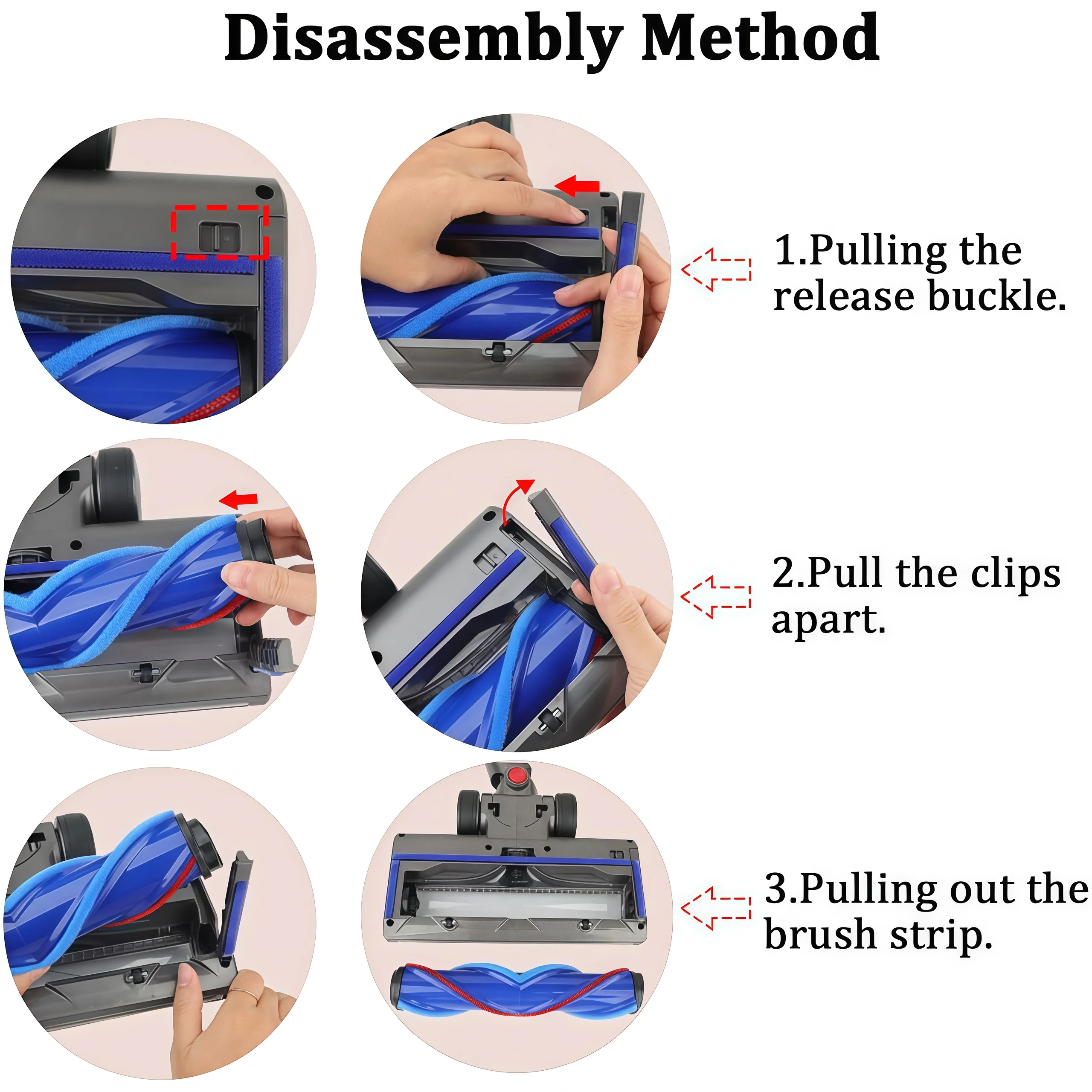 For Dyson V6 DC62 61 59 58 Vacuum Attachment Head Vacuum Direct Drive Roller Cleaner Replacement Cleaner Head Quick Release image 6