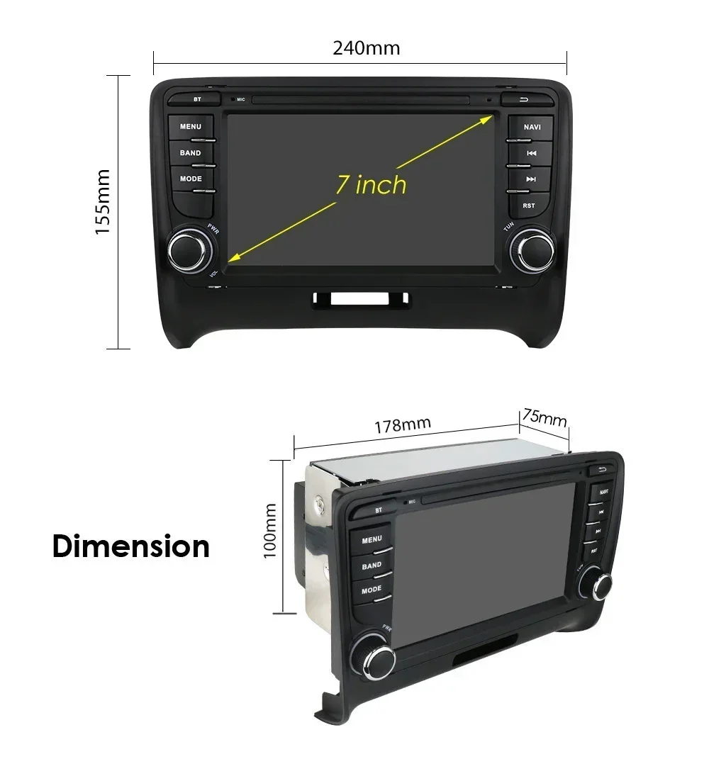 2din android autoradio stereo für audi tt mk2 8j 2006-2014 autoradio multimedia audio video player gps carplay auto wifi dsp