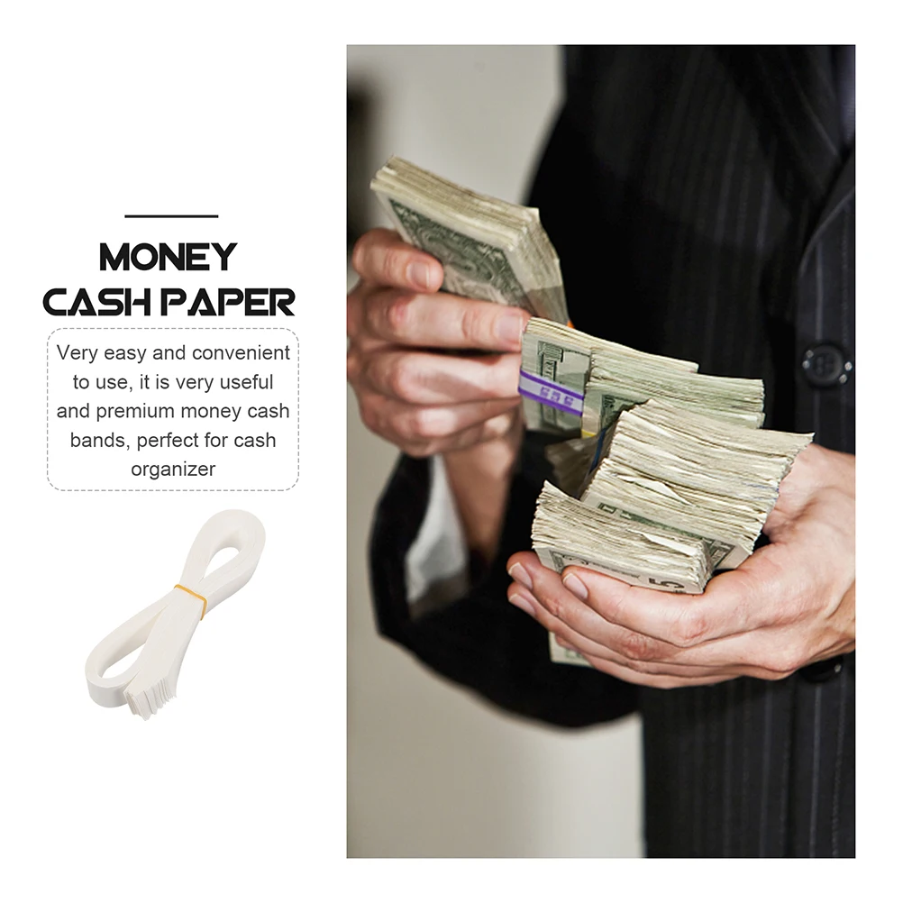 

40pcs Paper for Cash 30cm White Money ganizer Money Paper Straps Straps Lightweight Portable Bank Supermarket Use
