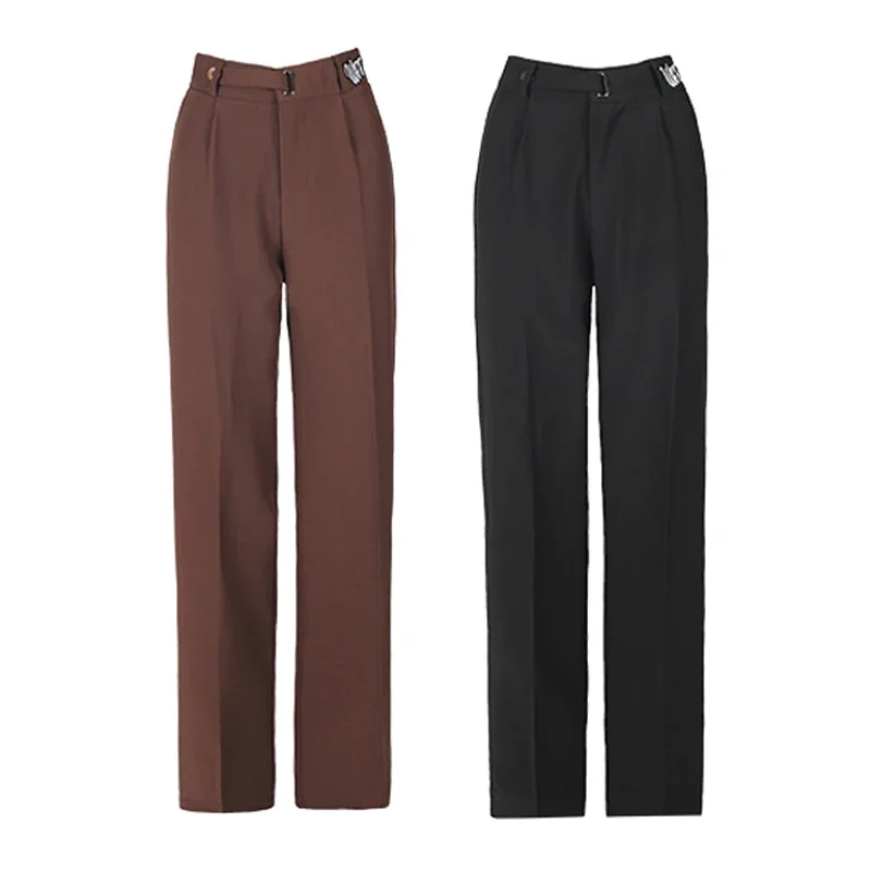 Pantalons de danse de salon taille haute pour femmes adultes pantalons de danse latine Samba femme vêtements de danse moderne Costume d'entraînement SL9365