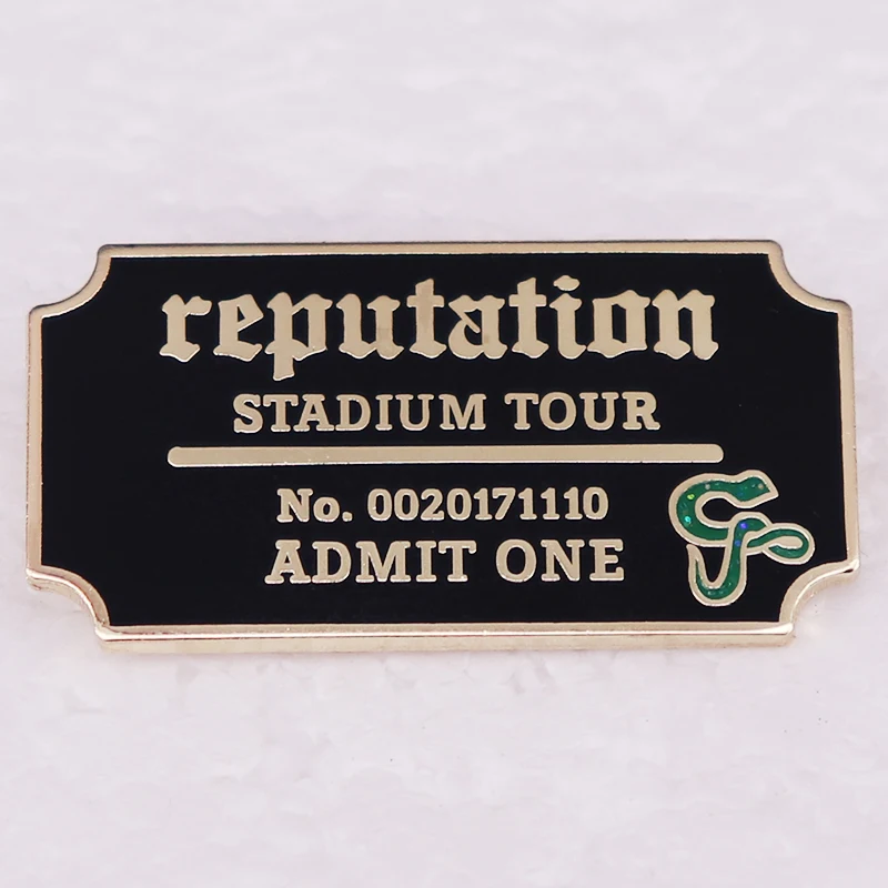 Music Album Reputations Admit One Ticket Badge Hard Enamel Pin Festival Accessories Swifties Gifts