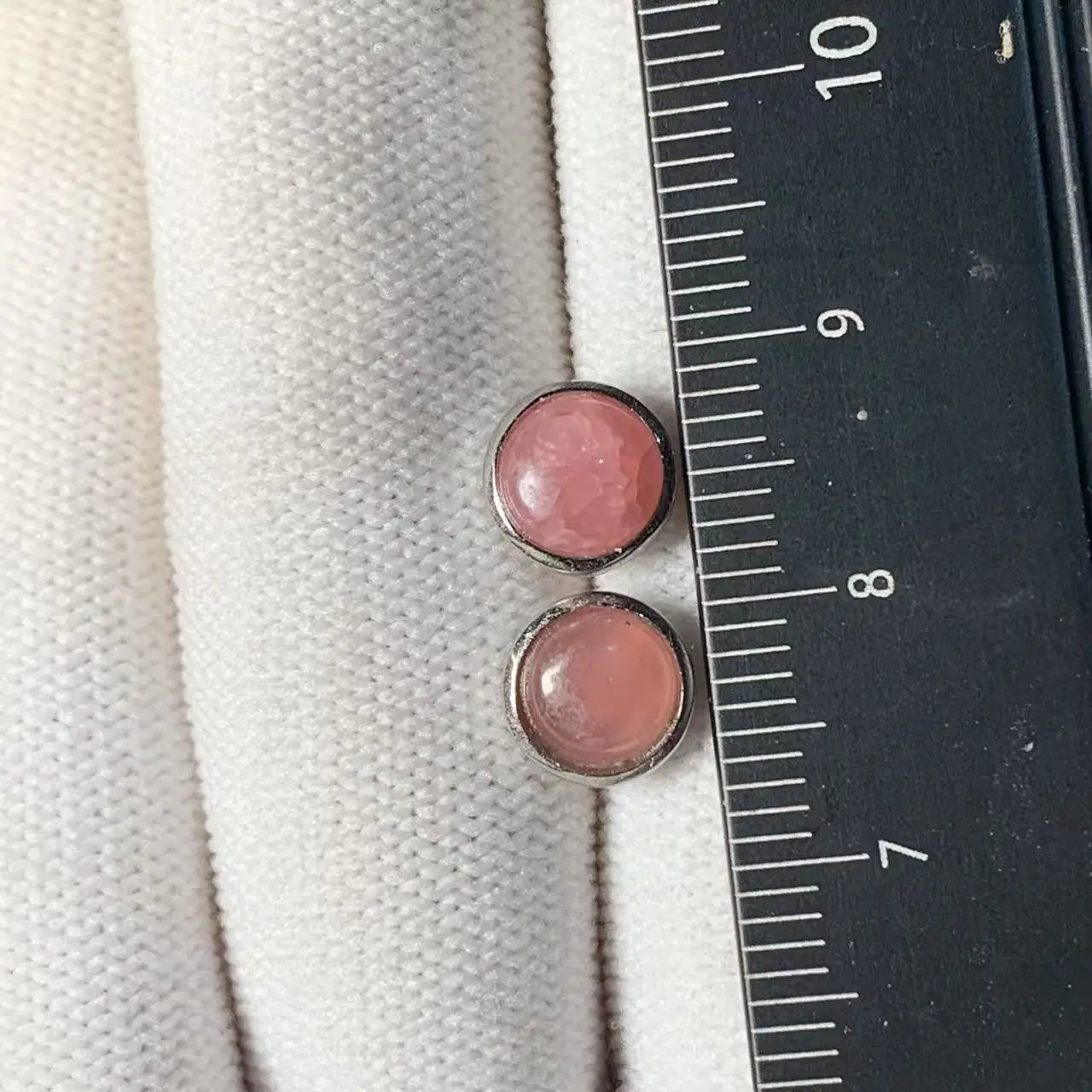 HEYYA STONE Round Natural Rhodochrosite Stud Earrings For Women Simple Fine Jewelry Stone Gemstone Classic Style stainless steel