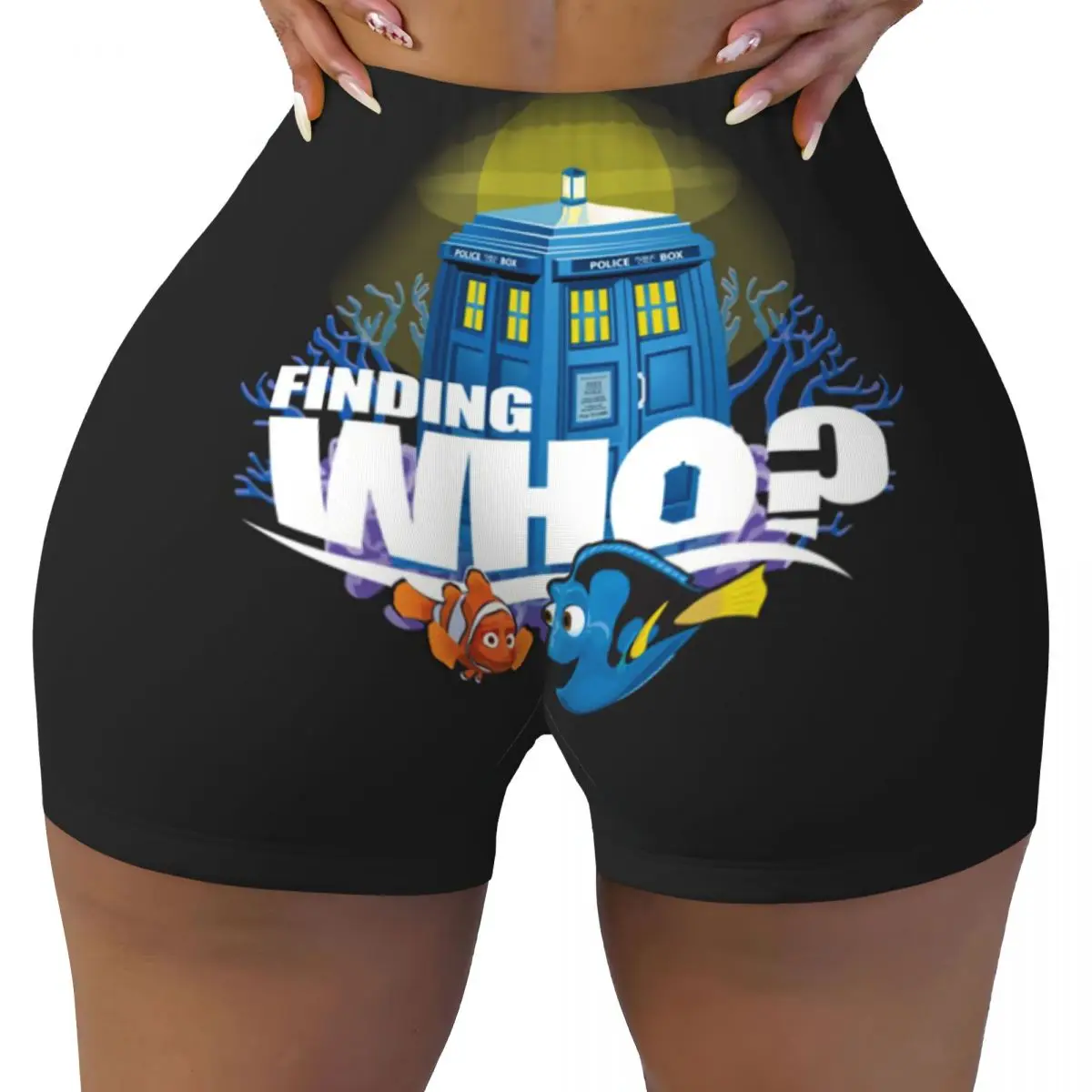 

Custom Finding Nemo Who Workout Running Volleyball Shorts Women Gym Yoga Shorts