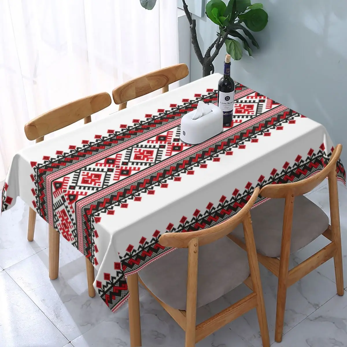 Bohemian Ethnic Style Rectangle Tablecloths Kitchen Table Decor Reusable Waterproof Tablecloth Holiday Party Decorations