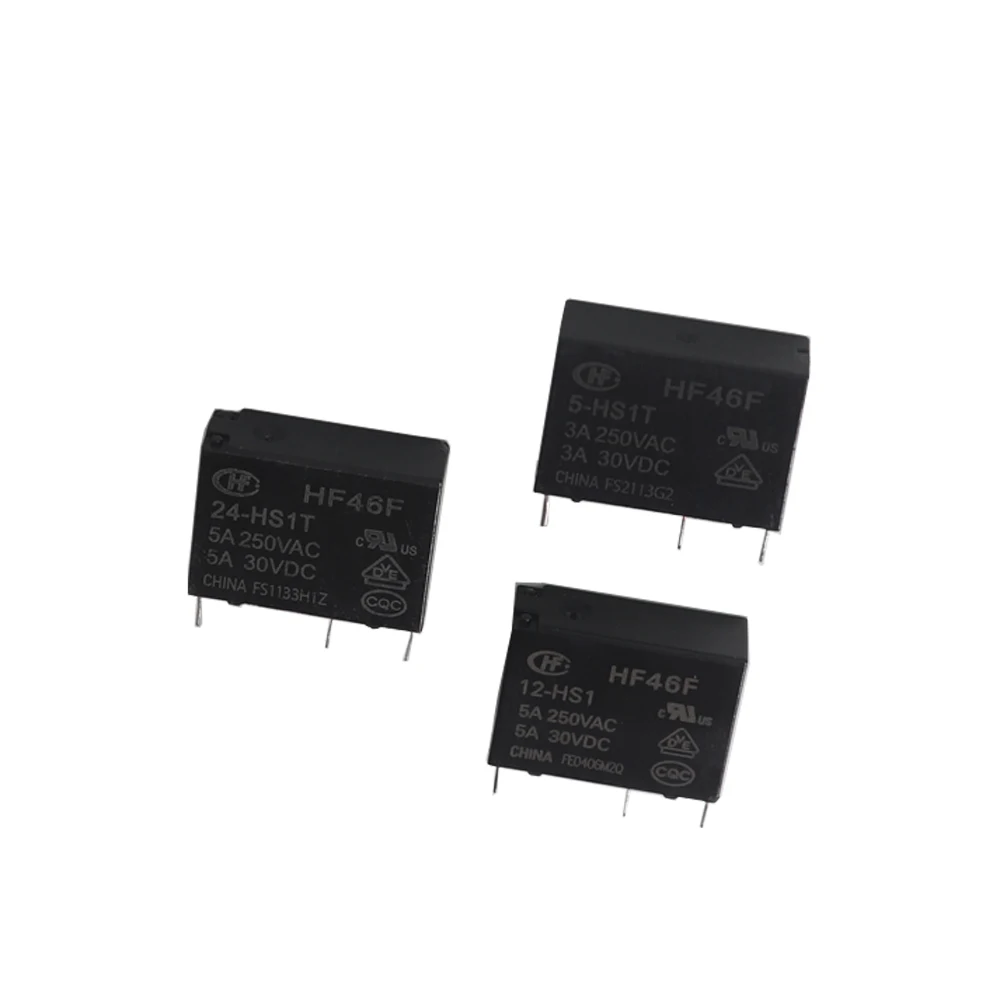 【2PCS】HF46F-005-HS1 012 024-HS1 5V 12V 24V 5A250V Relay 4Pin