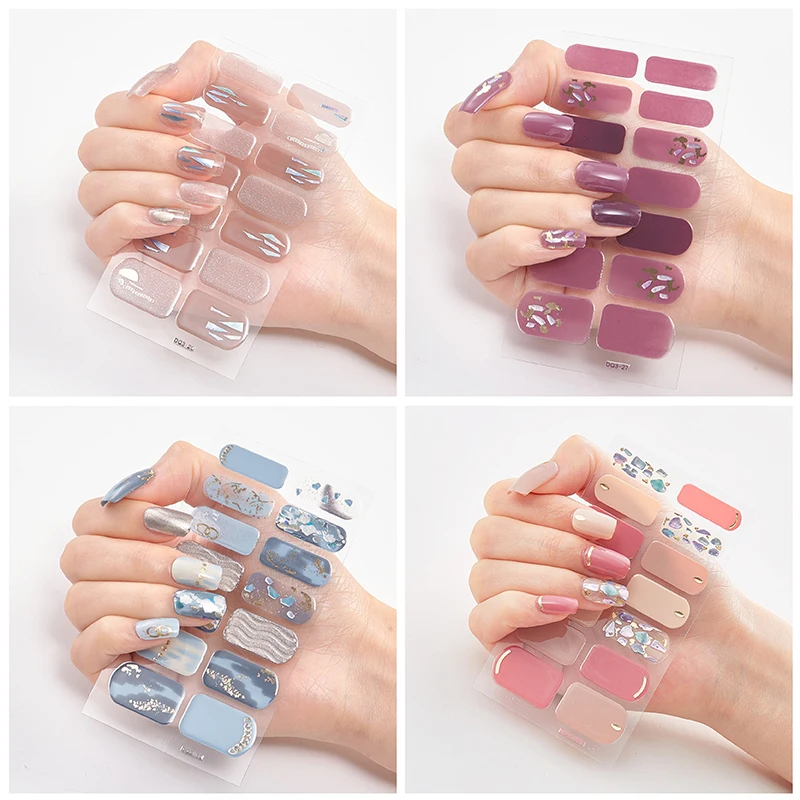 Sheeamy 2024 New Unique designer nail art stickers Full coverage self-adhesive nail stickers Stylish Nail Decoration Sparkling