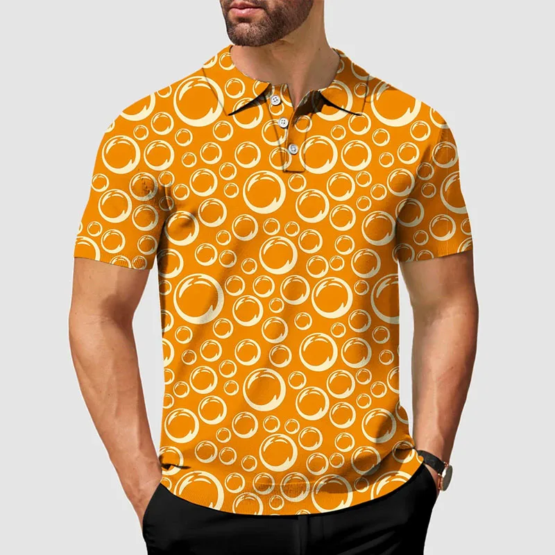 Beer Lover Funny Golf Polo Shirt Men's Clothing Short Sleeve Shirts 3D Full Print Neon Wine Pattern Hawaii Casual Fashion Top