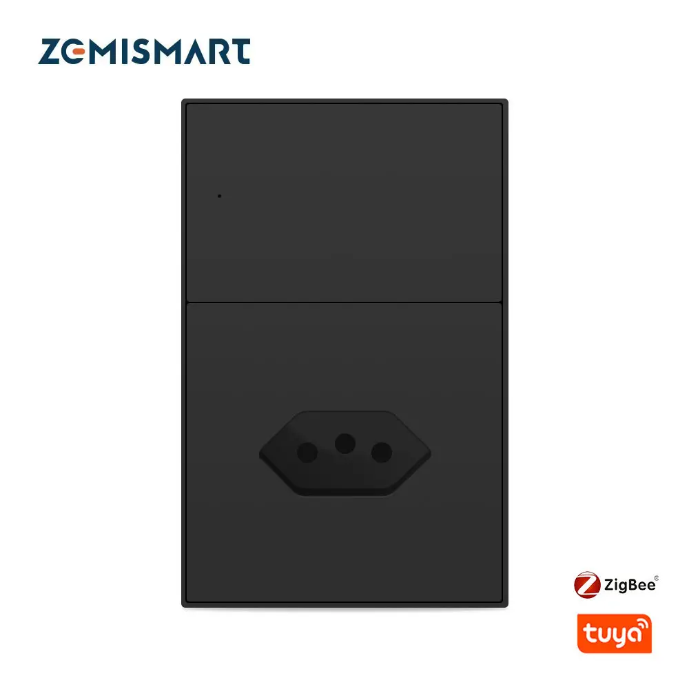 Zemismart 20A Tuya Zigbee Smart Brazilian Wall Socket Brazil Outlet Support Google Home Smartthings Homekit Control via M1 Hub