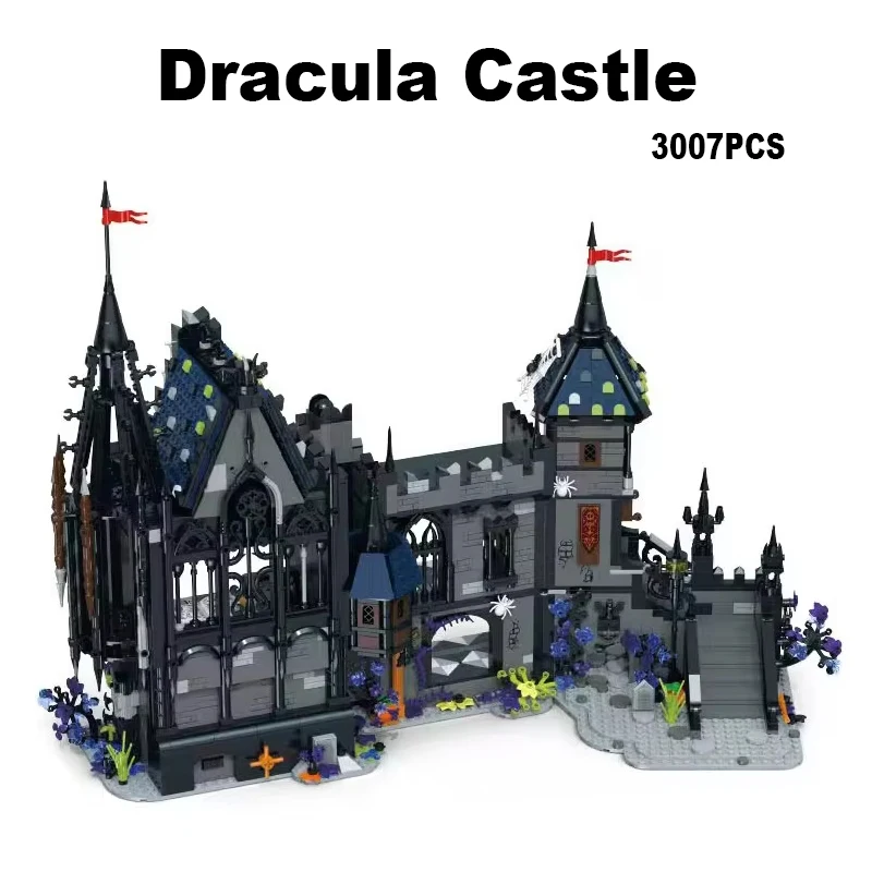 

3007Pcs Vampire Dracula Castle Building Blocks Kit Gothic Castle Architectural landscape Street View Modular Bricks Toy Kid Gift