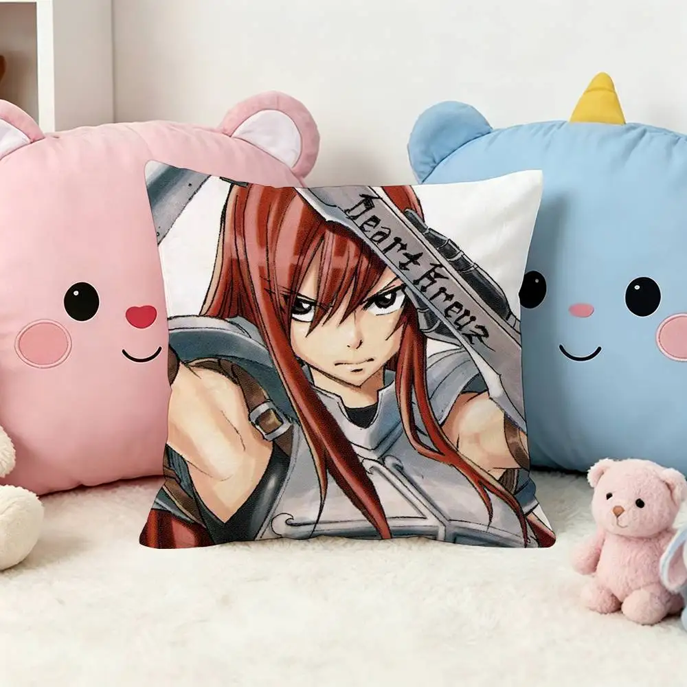 Fairy Tail Erza Scarlet  Double-Sided Printed Cushion Cover Bedroom Bedside Sofa Pillow Case