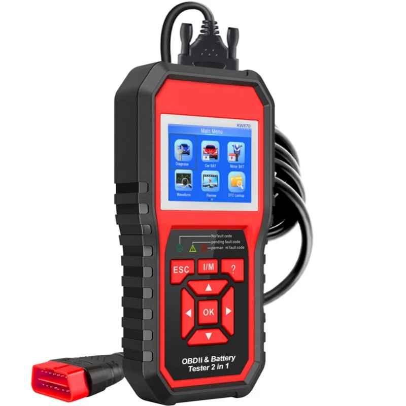 KONNWEI OBDII Auto Diagnostic Code Scanner (KW870) Universal Car Battery Tester 2 In 1 Auto Diagnostic Scan Tools