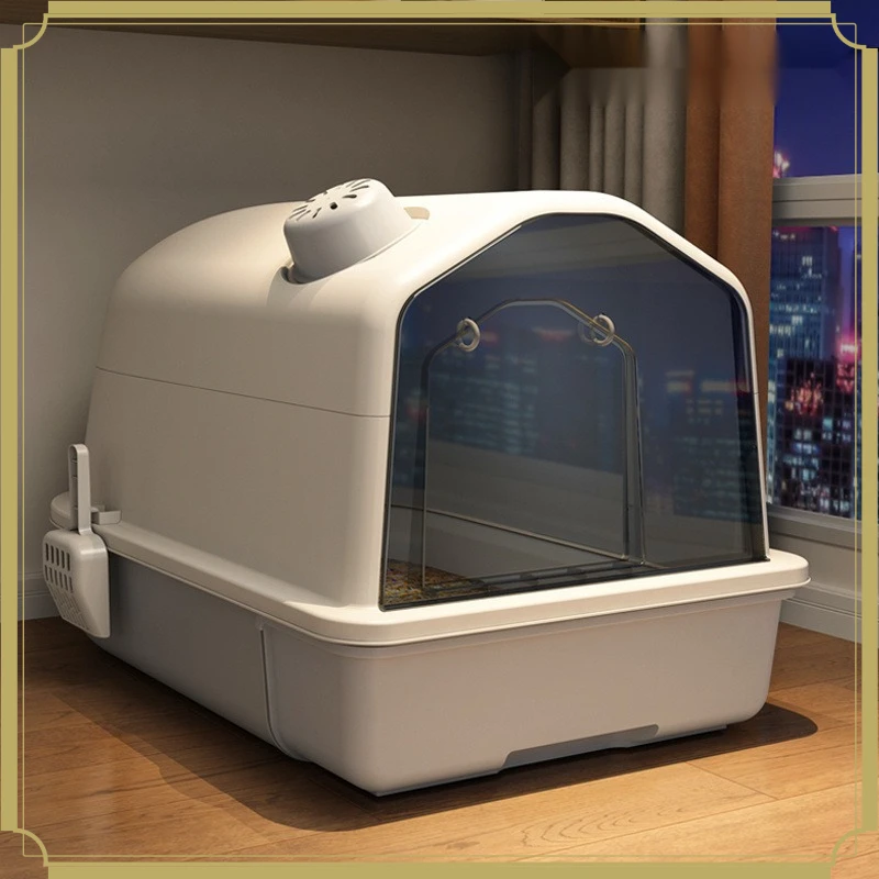 Fully Enclosed Cat Litter Box Extra Large Odor‑Proof Anti‑Splashing Cat Toilet Privacy Cat Sand Box for Cats