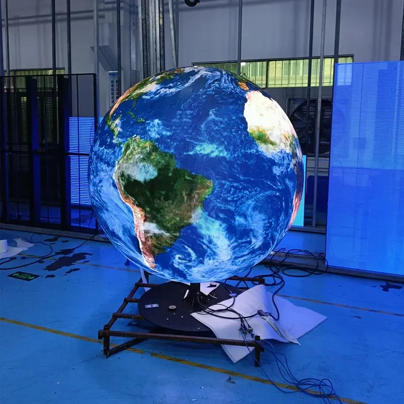 Custom High Resolution P2 P2.5 LED Screen Globe Waterproof Structure Exhibition Hall Spherical LED Screen