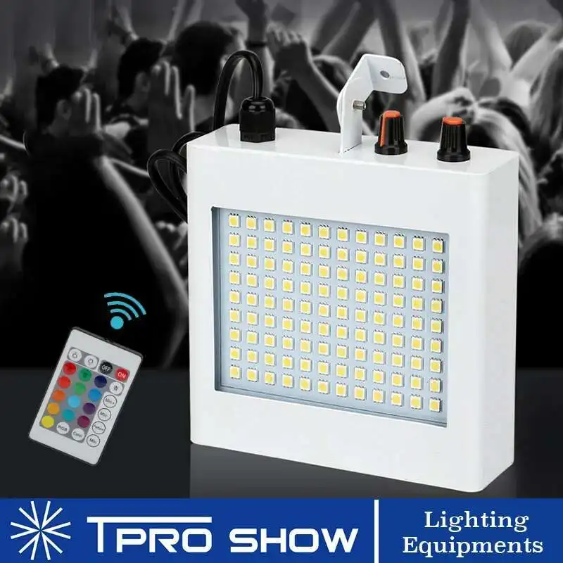 108 LED Strobe Light Home Party RGB Strobo Projector Mini DJ Disco Lights Sound Reaction Remote Control Stage Lighting Effect