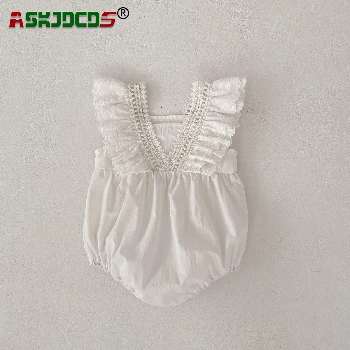 

New In Newborn One-pieces Bodysuits Toddler 유아복 Baby Princess Fly Sleeve Solid Lace Cotton Outdoor Clothing Infant Kids