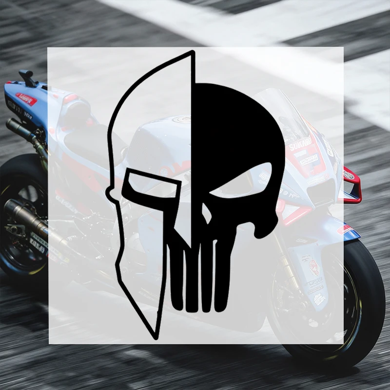 Car Stickers Split Skull Design Vinyl Decal Waterproof Die Cut Bubble Free for Car Bumper Auto Decor